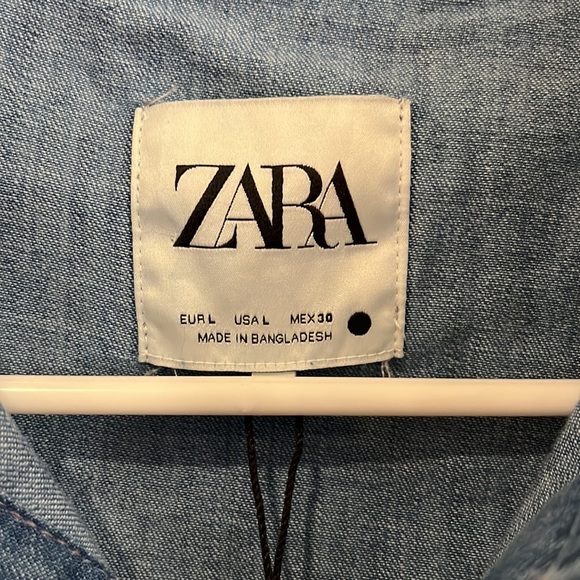 NWT Zara Crop Denim Top, size L - Picture 4 of 7